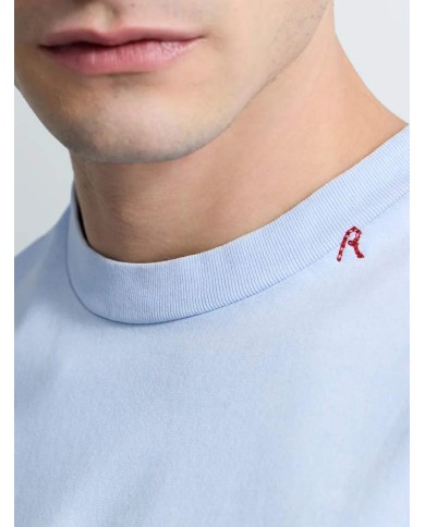 REPLAY MAGLIETTA IN JERSEY CON RICAMO SUL COLLO