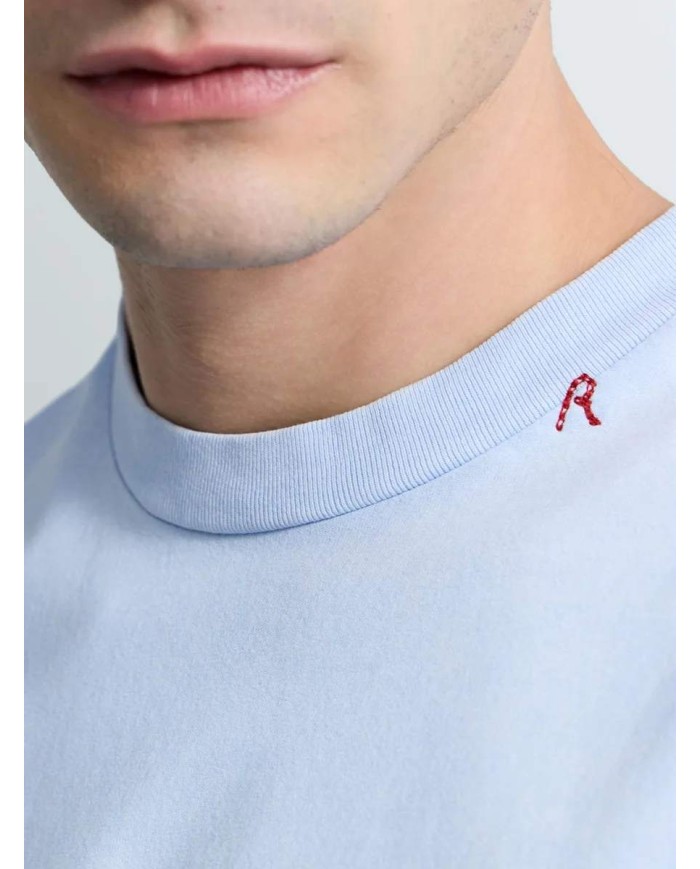 REPLAY MAGLIETTA IN JERSEY CON RICAMO SUL COLLO