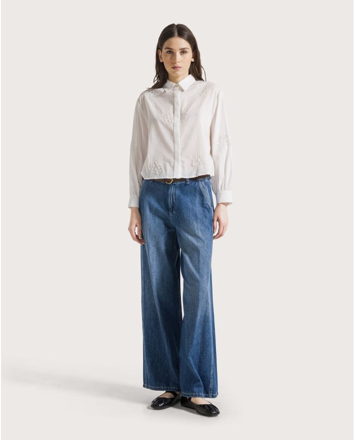 SEVENTY VENEZIA CAMICIA IN MUSSOLA RICAMATA