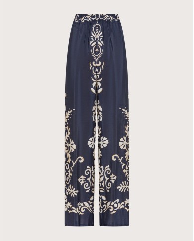 SEVENTY VENEZIA PANTALONE IN VISCOSA STAMPATA