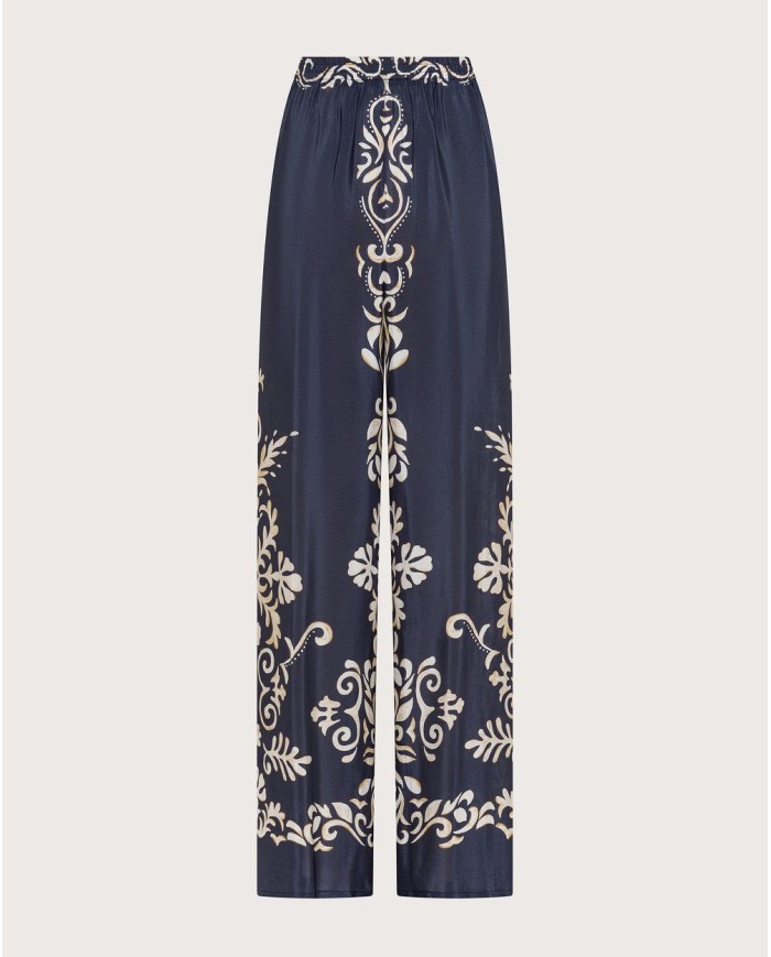 SEVENTY VENEZIA PANTALONE IN VISCOSA STAMPATA