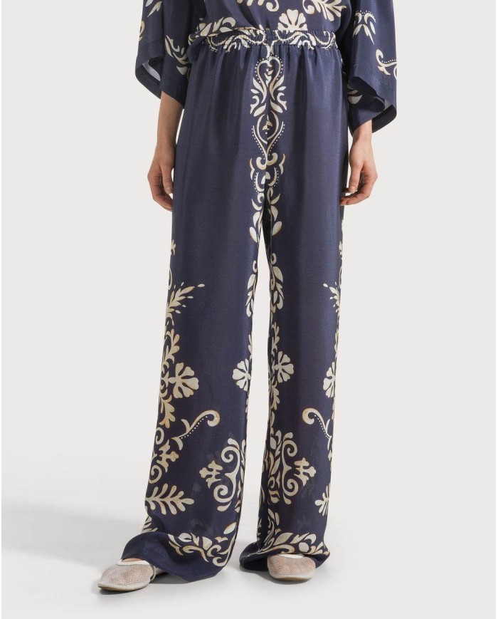 SEVENTY VENEZIA PANTALONE IN VISCOSA STAMPATA