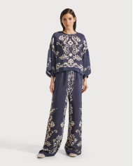 SEVENTY VENEZIA PANTALONE IN VISCOSA STAMPATA