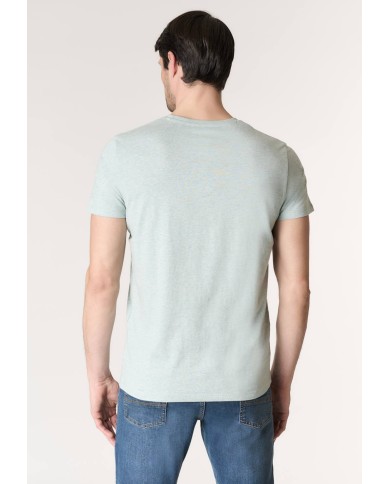 U.S. POLO MAGLIETTA IN COTONE MELANGE CON LOGO RICAMATO