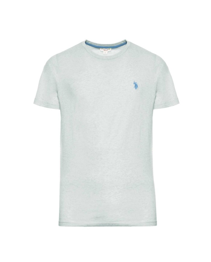 U.S. POLO MAGLIETTA IN COTONE MELANGE CON LOGO RICAMATO