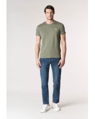 U.S. POLO MAGLIETTA IN COTONE MELANGE CON LOGO RICAMATO