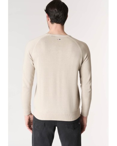 U.S. POLO MAGLIA GIROCOLLO IN COTONE OVERDYED