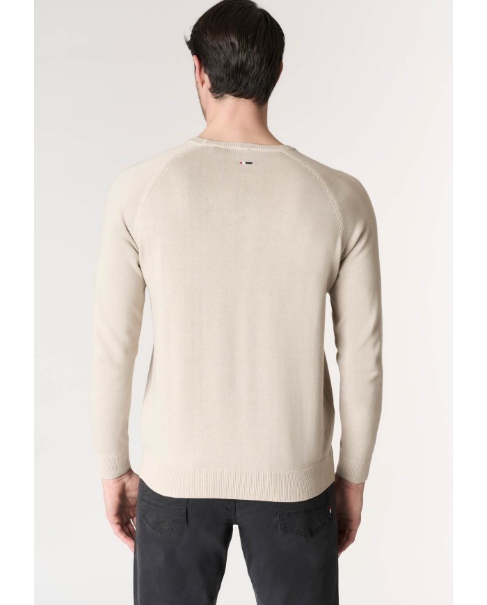 U.S. POLO MAGLIA GIROCOLLO IN COTONE OVERDYED