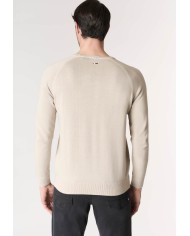 U.S. POLO MAGLIA GIROCOLLO IN COTONE OVERDYED