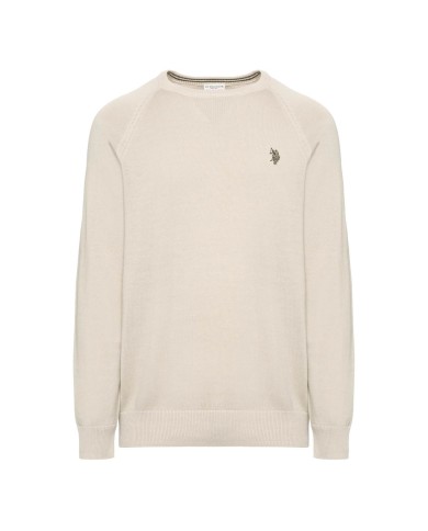 U.S. POLO MAGLIA GIROCOLLO IN COTONE OVERDYED