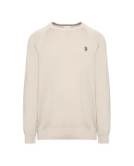 U.S. POLO MAGLIA GIROCOLLO IN COTONE OVERDYED