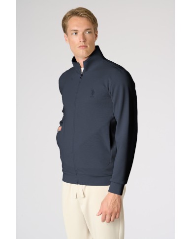U.S. POLO FELPA FULL ZIP IN SCUBA COLLO ALTO
