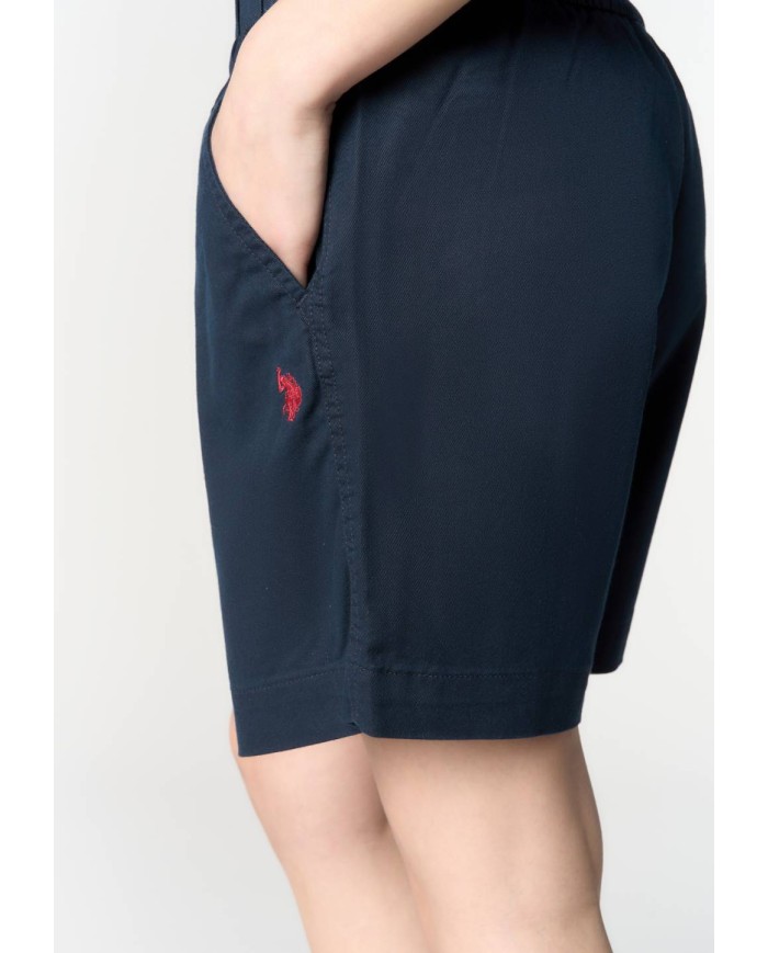 U.S. POLO PANTALONE CORTO IN LYOCELL CON VITA ELASTICIZZATA E COULISSE