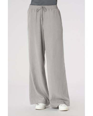 U.S. POLO PANTALONI IN LYOCELL E LINO GAMBA AMPIA E COULISSE