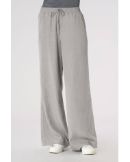 U.S. POLO PANTALONI IN LYOCELL E LINO GAMBA AMPIA E COULISSE