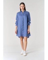 U.S. POLO ABITO CHEMISIER IN LINO COLLETTO CLASSICO