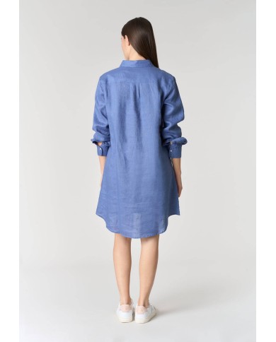 U.S. POLO ABITO CHEMISIER IN LINO COLLETTO CLASSICO