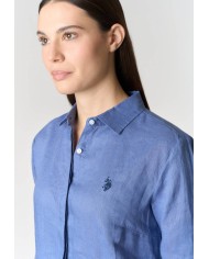 U.S. POLO ABITO CHEMISIER IN LINO COLLETTO CLASSICO