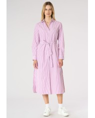 U.S. POLO ABITO CHEMISIER A RIGHE CON CINTURA IN VITA