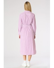 U.S. POLO ABITO CHEMISIER A RIGHE CON CINTURA IN VITA