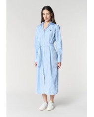 U.S. POLO ABITO CHEMISIER A RIGHE CON CINTURA IN VITA