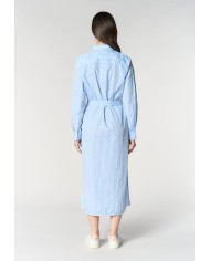 U.S. POLO ABITO CHEMISIER A RIGHE CON CINTURA IN VITA