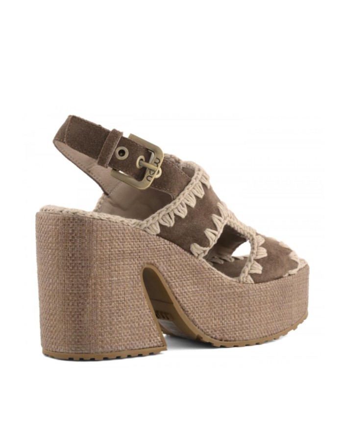 MOU SANDALI DONNA RAFFIA PLATFORM
