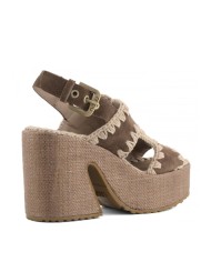 MOU SANDALI DONNA RAFFIA PLATFORM