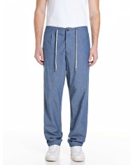 REPLAY PANTALONI TAPERED FIT IN DENIM