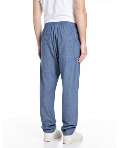 REPLAY PANTALONI TAPERED FIT IN DENIM