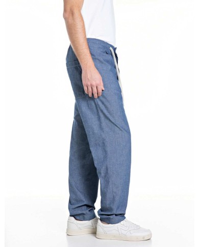 REPLAY PANTALONI TAPERED FIT IN DENIM