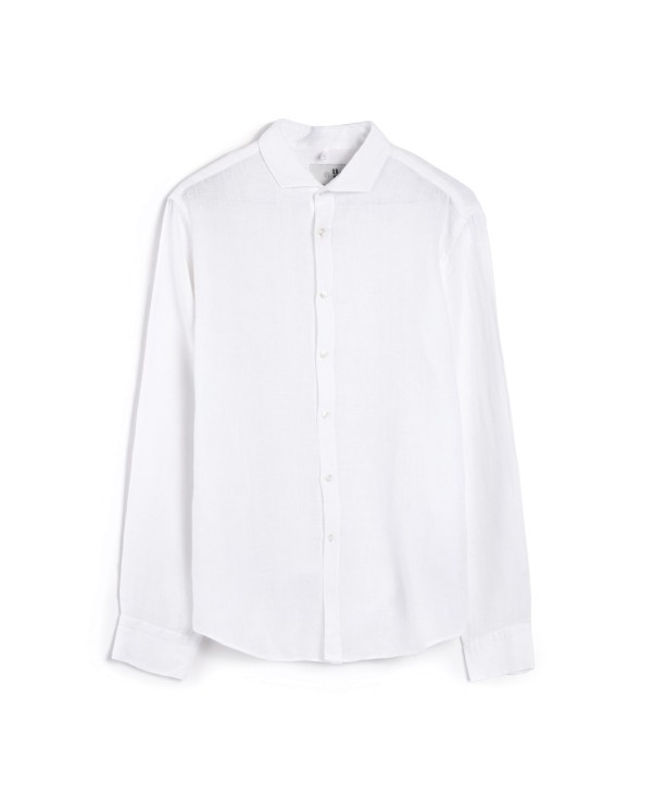 QB24 CAMICIA DI LINO MONOCOLORE