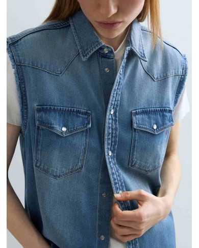 REPLAY GILET JEANS IN DENIM