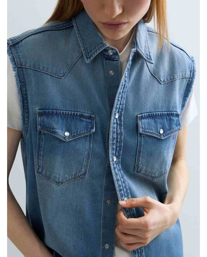 REPLAY GILET JEANS IN DENIM