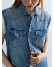 REPLAY GILET JEANS IN DENIM