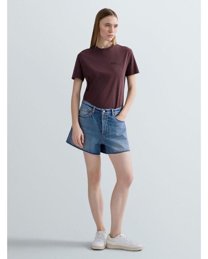 REPLAY SHORTS STRAIGHT IN DENIM