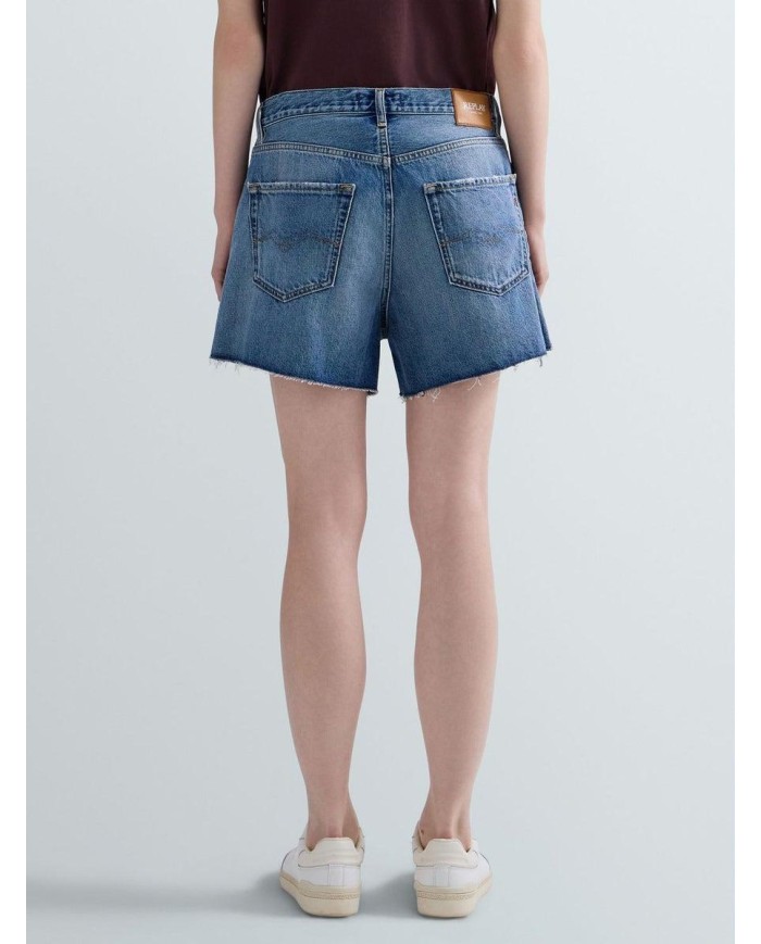 REPLAY SHORTS STRAIGHT IN DENIM