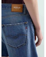 REPLAY SHORTS STRAIGHT IN DENIM
