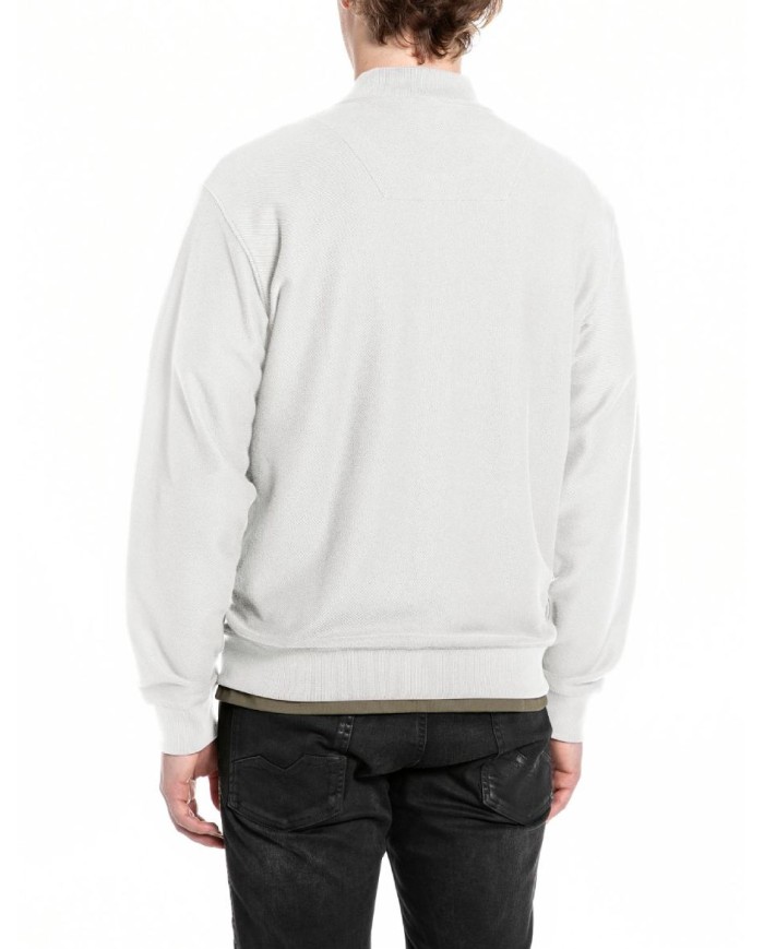 REPLAY GIUBBINO IN JERSEY CON ZIP E COLLO BOMBER