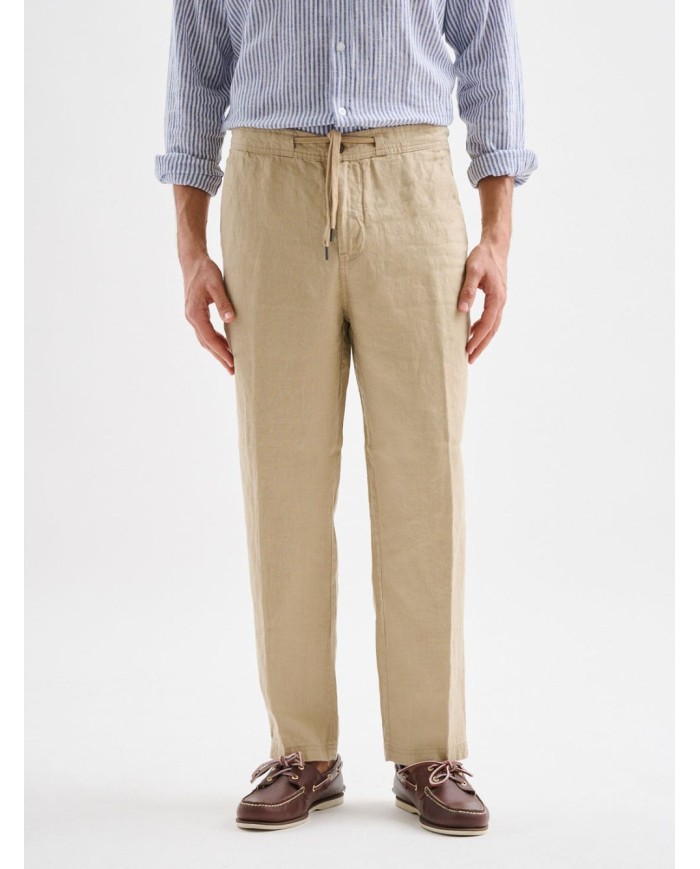 JAGGY PANTALONI CHINO DI LINO BRUCE