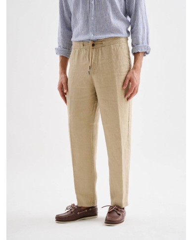 JAGGY PANTALONI CHINO DI LINO BRUCE