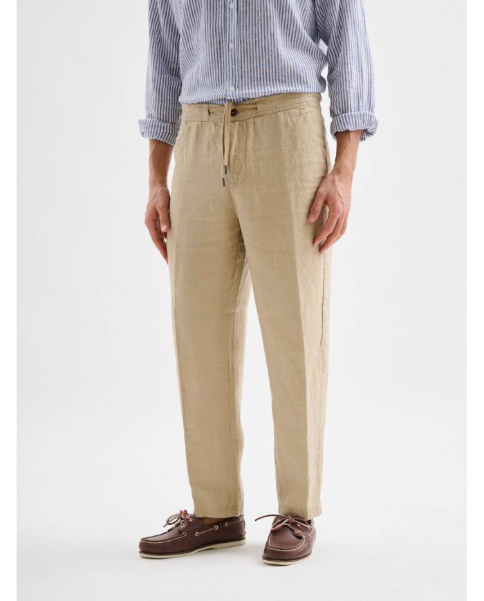 JAGGY PANTALONI CHINO DI LINO BRUCE