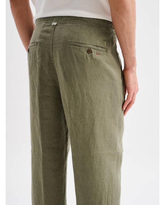 JAGGY PANTALONI CHINO DI LINO BRUCE