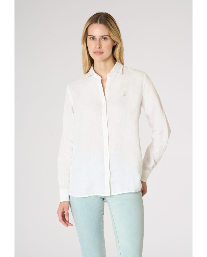 U.S. POLO CAMICIA IN MISTO COTONE E LINO