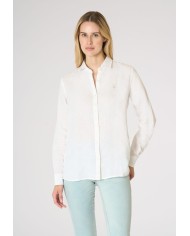 U.S. POLO CAMICIA IN MISTO COTONE E LINO