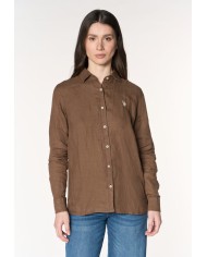 U.S. POLO CAMICIA IN MISTO COTONE E LINO