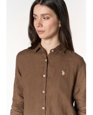 U.S. POLO CAMICIA IN MISTO COTONE E LINO