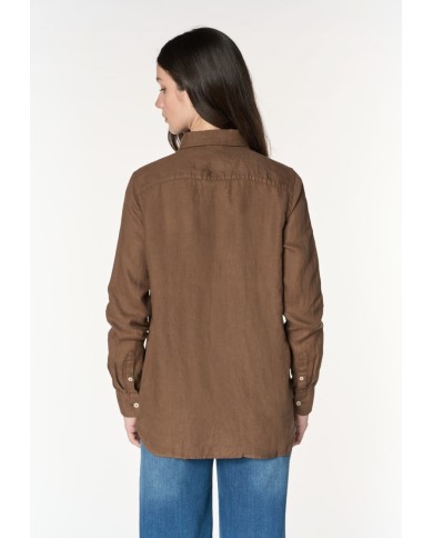 U.S. POLO CAMICIA IN MISTO COTONE E LINO