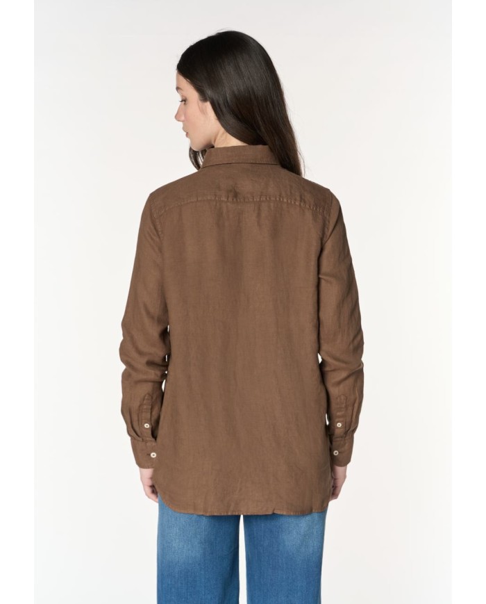 U.S. POLO CAMICIA IN MISTO COTONE E LINO
