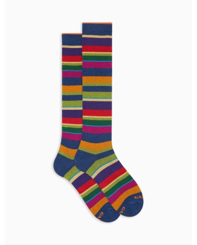 GALLO CALZE LUNGHE IN COTONE CON RIGHE MULTICOLOR